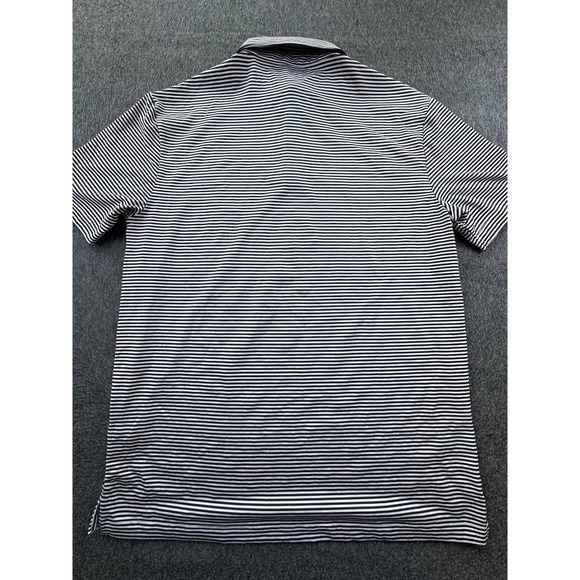 Hickey Freeman Shirt Mens Small Black White‎ Striped Polo Short Sleeve Pullover - Picture 10 of 12